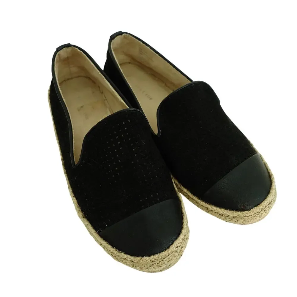 Charter Club Womens Jonii Espadrille Platform Flats Round Toe Black Size 6.5M